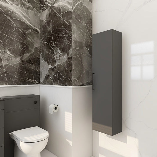 Single door wall storage unit in matt black