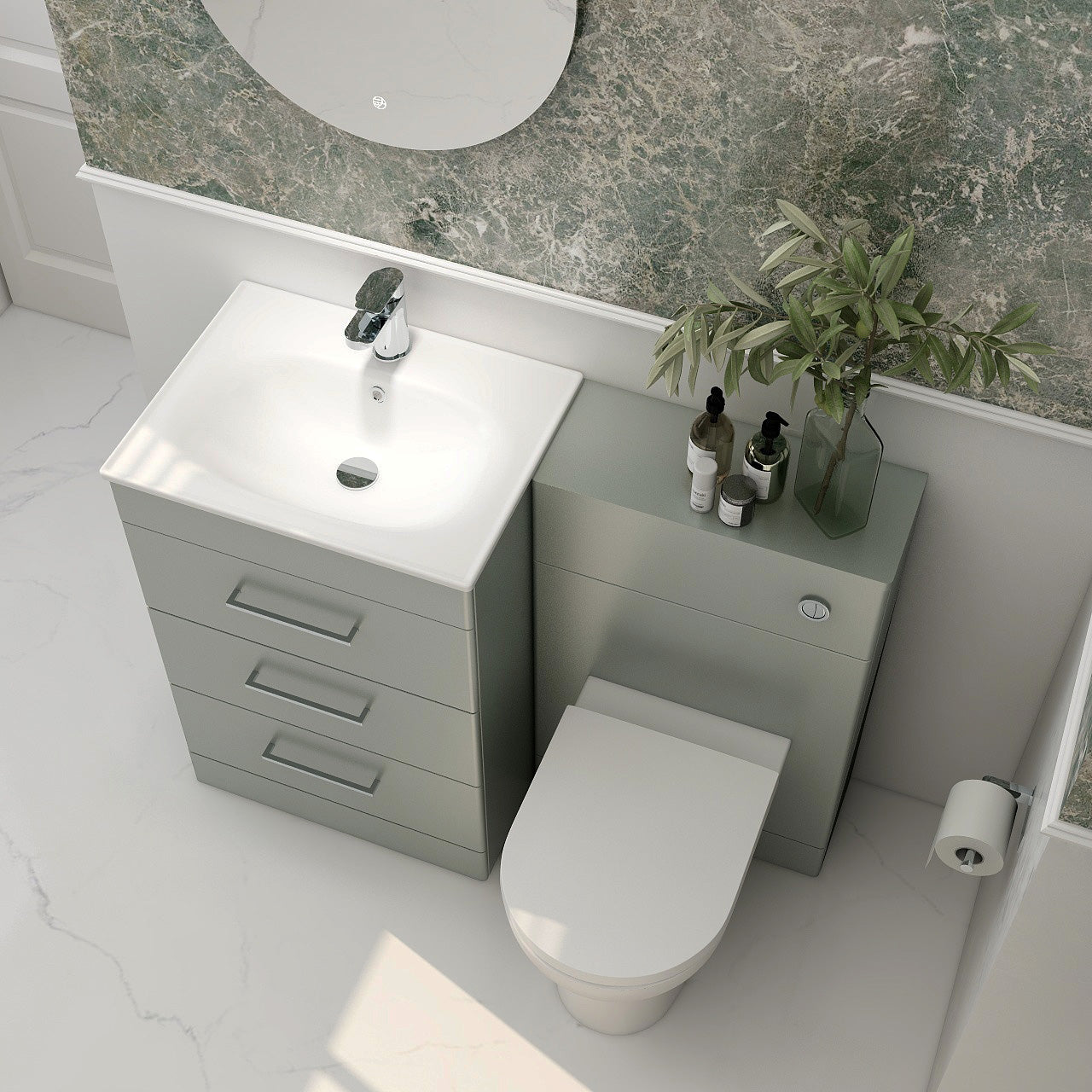 Floor standing WC unit in pistachio (excludes concealed cistern)