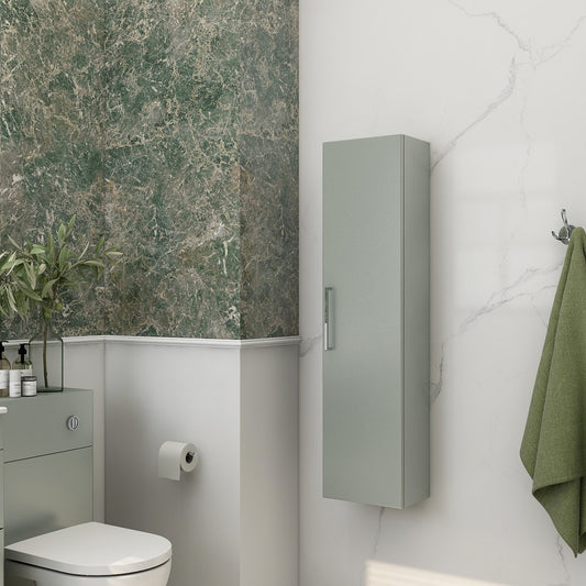 Single door wall storage unit in pistachio