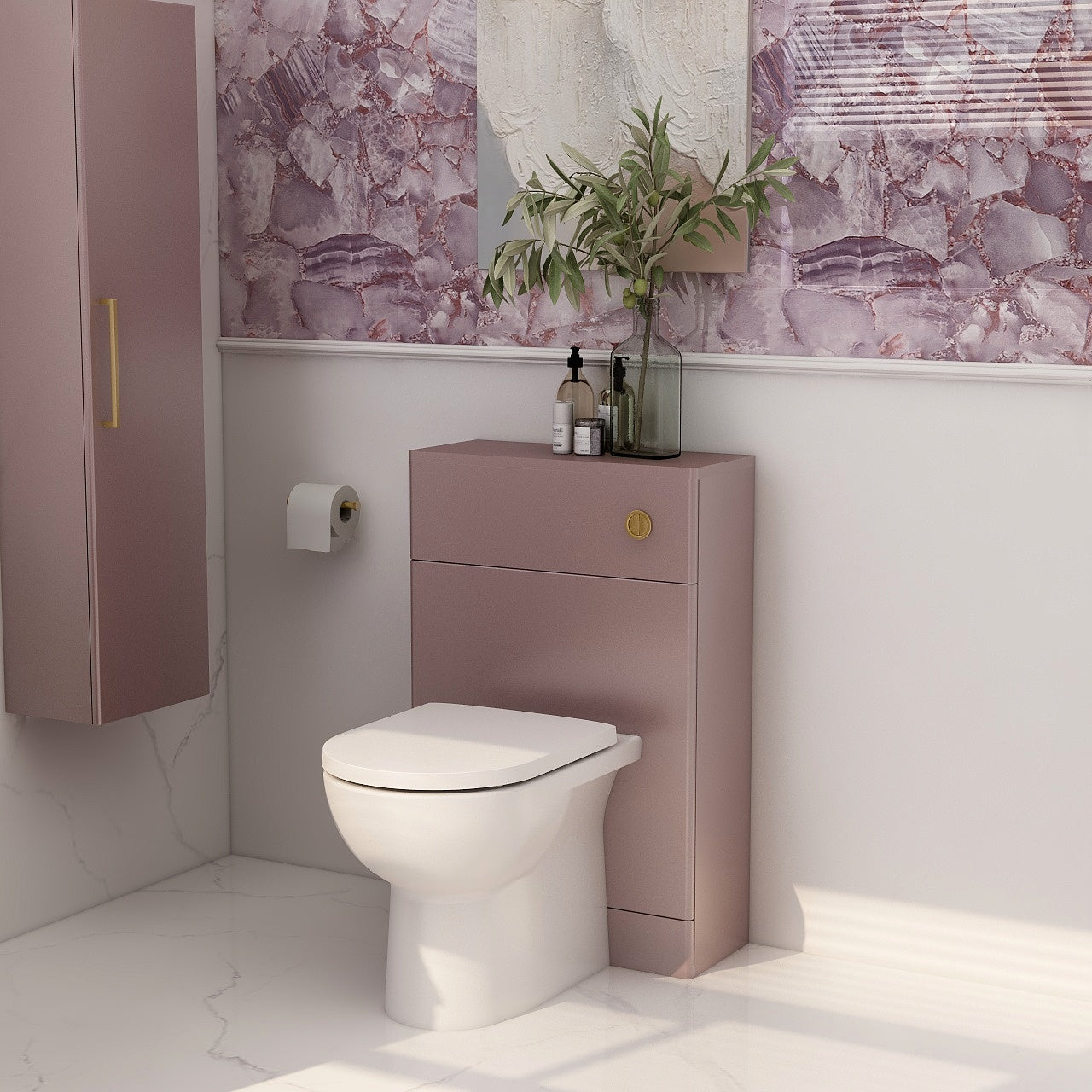 Floor standing WC unit in plum (excludes concealed cistern)