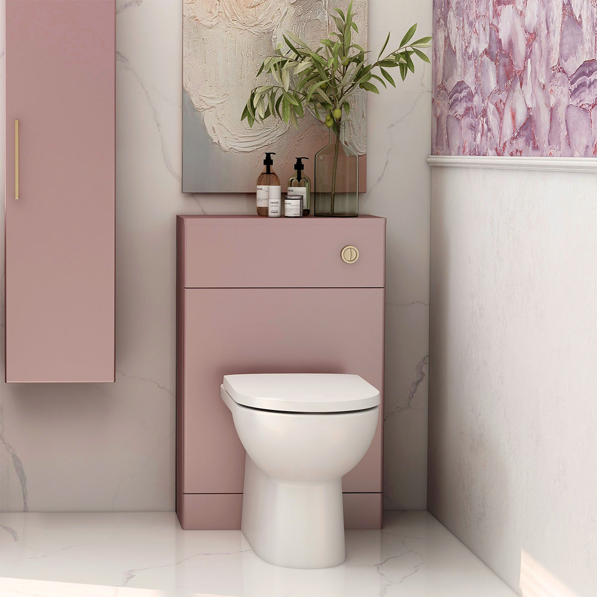 Floor standing WC unit in plum (excludes concealed cistern)