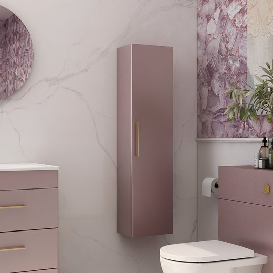 Single door wall storage unit in plum