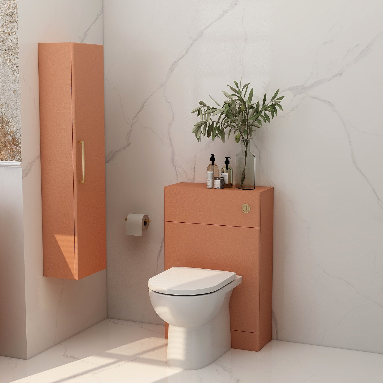 Floor standing WC unit in terracotta (excludes concealed cistern)