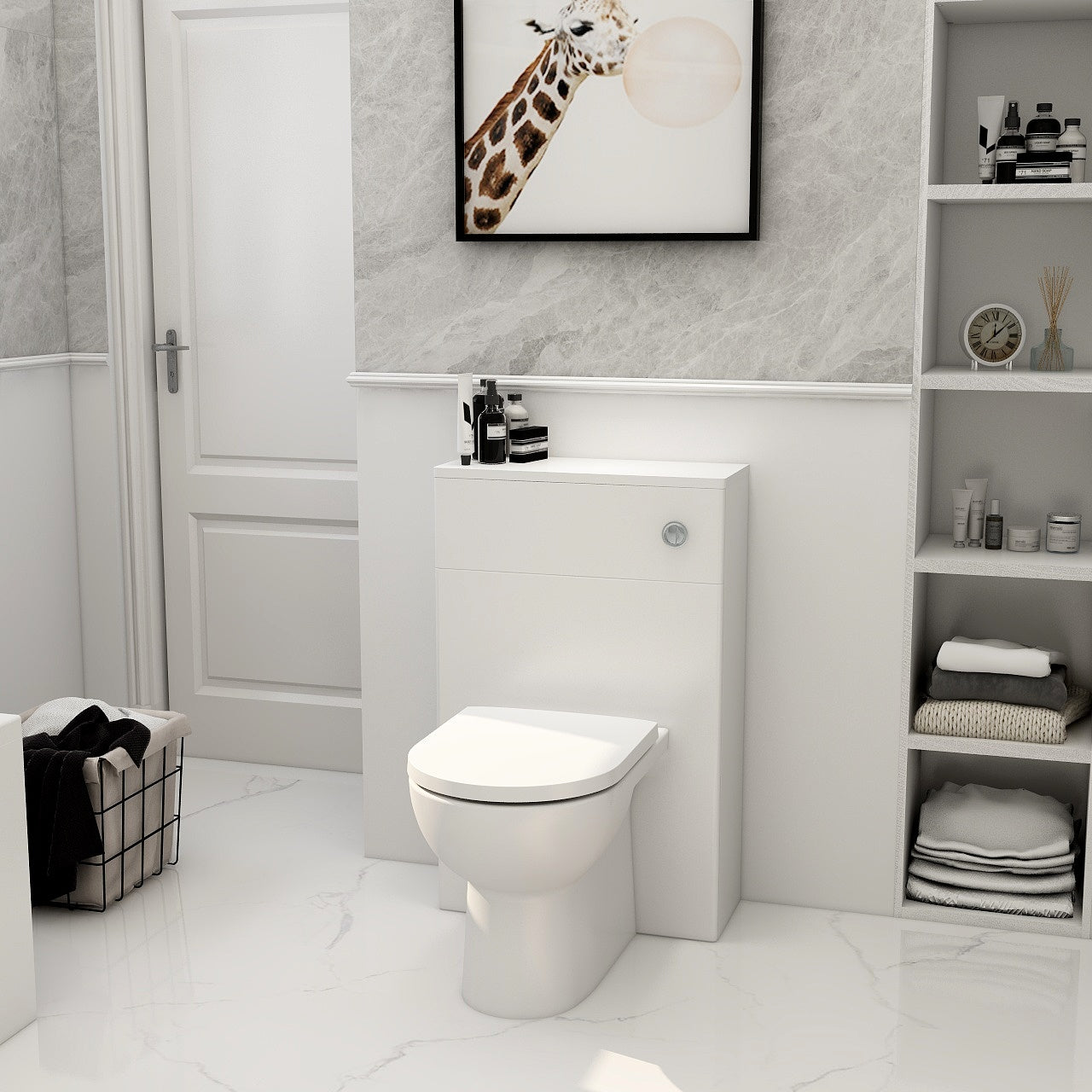 Floor standing WC unit in matt white (excludes concealed cistern)