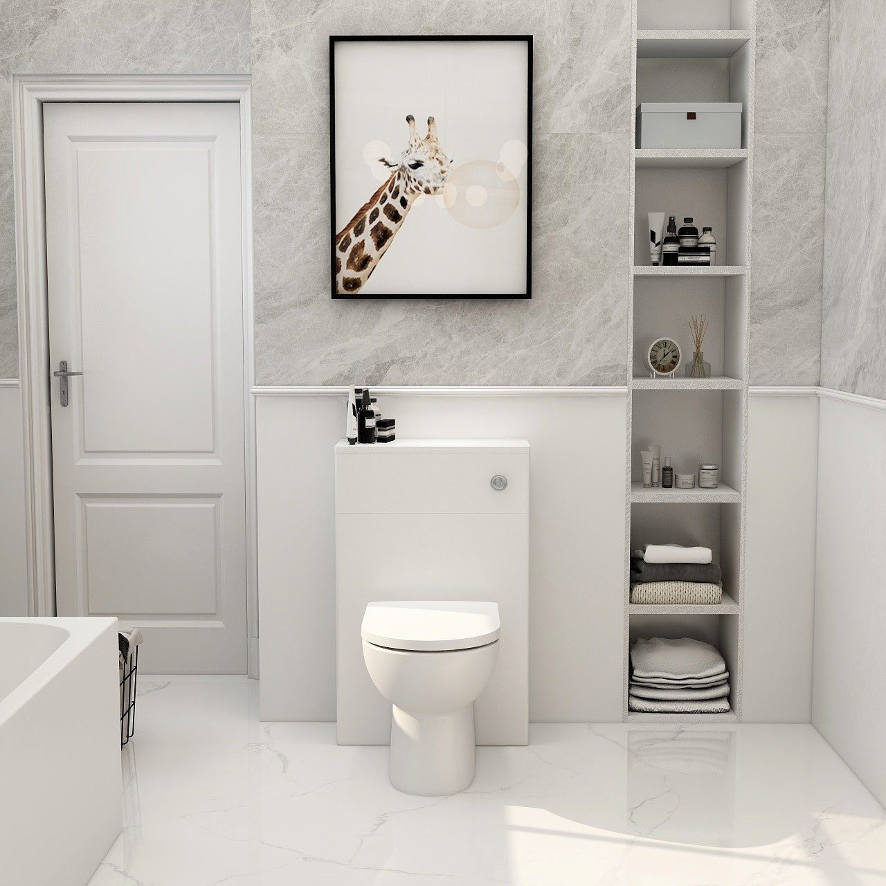 Floor standing WC unit in matt white (excludes concealed cistern)