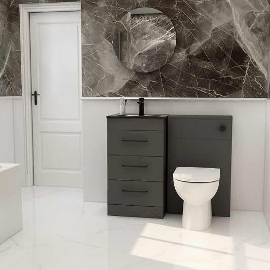Floor standing WC unit in matt black (excludes concealed cistern)
