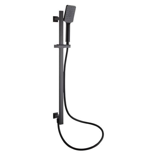 Zena Matt Black Square Shower Slide Rail Kit