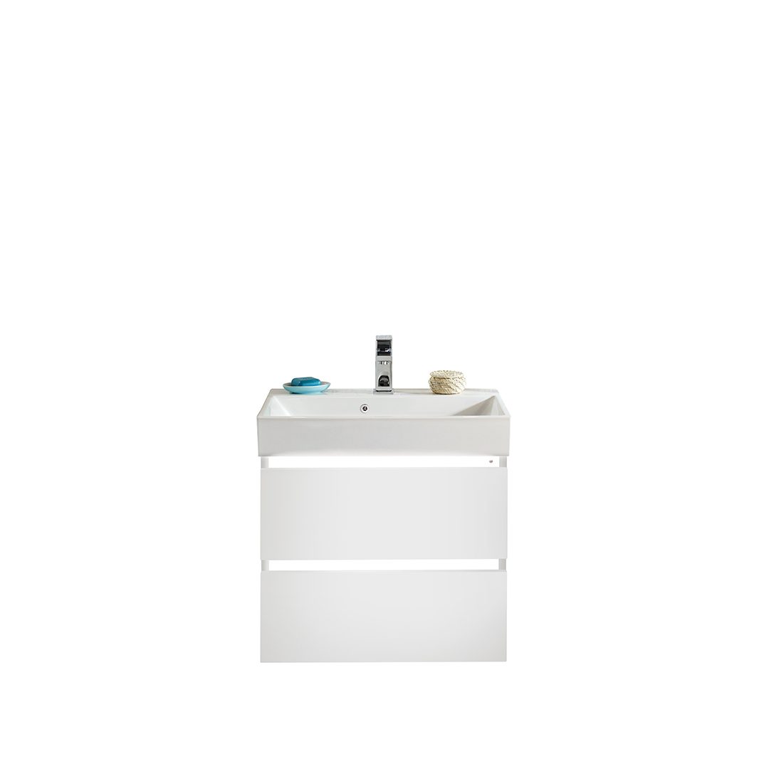 Elegant Haven Jura 600 Gloss White Led Unit And Slope Basin 56001-