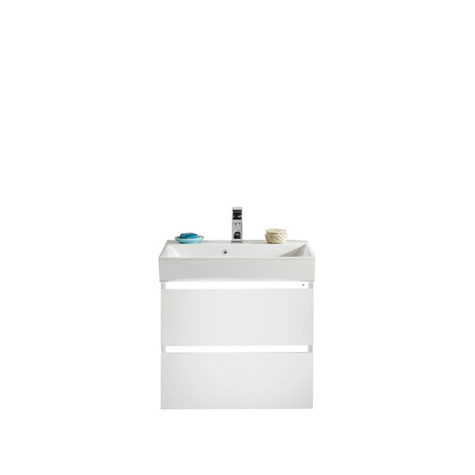 Elegant Haven Jura 600 Gloss White Led Unit And Slope Basin 56001-