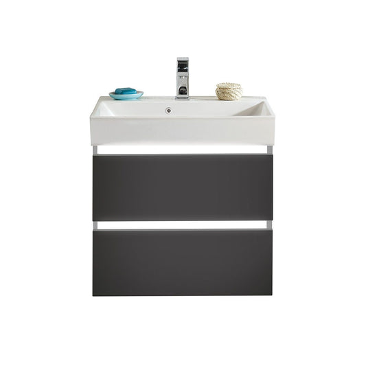 Elegant Haven Jura 600 Gloss Anthracite Led Unit And Slope Basin 56004-