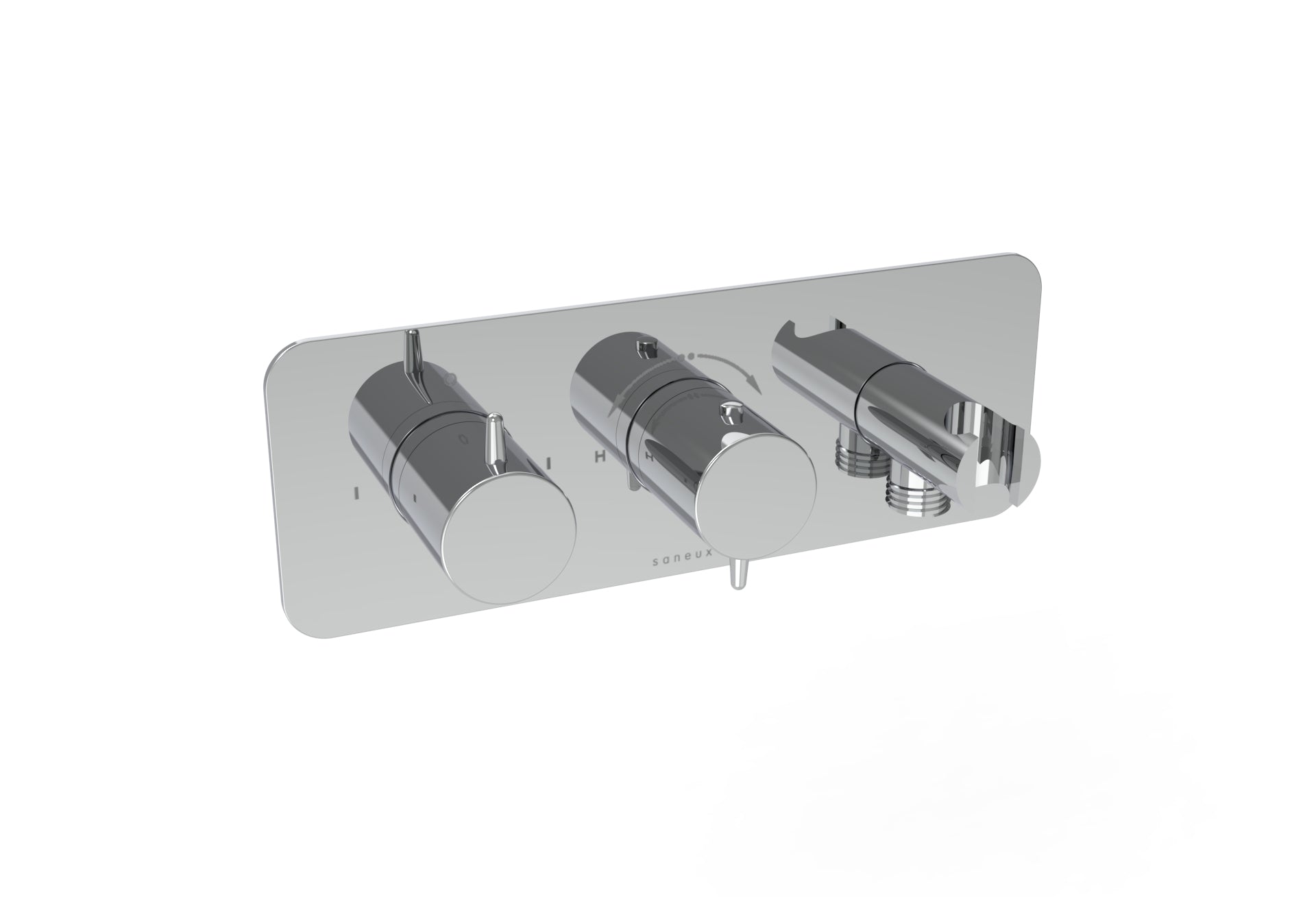 EDEN 2 way handles & plate finish kit in landscape with outlet elbow (for ED020L.H)