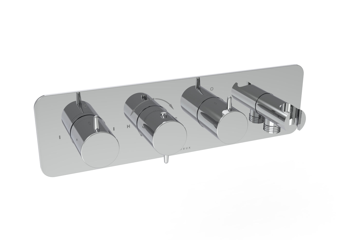 EDEN 3 way handles & plate finish kit in landscape with outlet elbow (for ED021L.H)