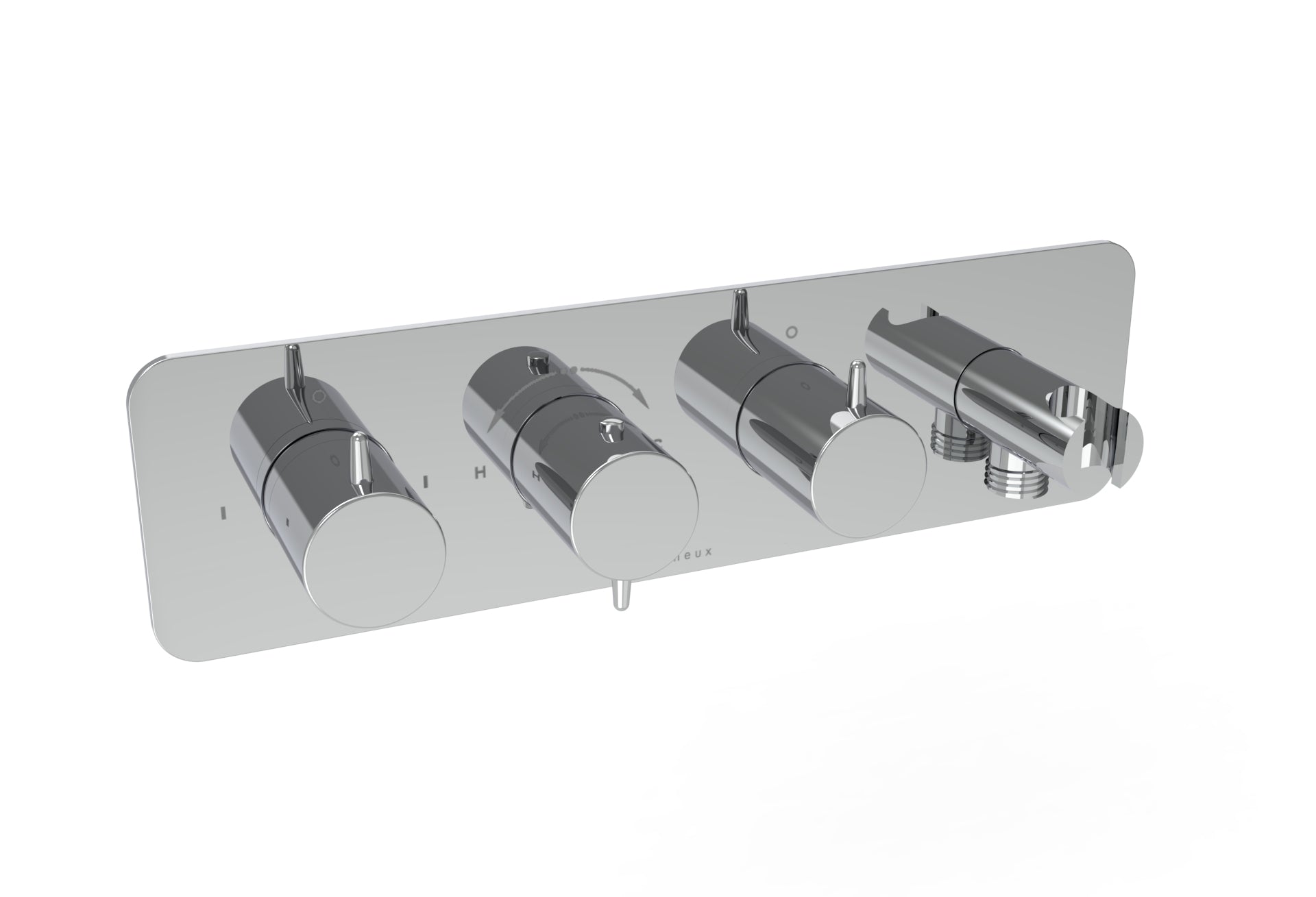 EDEN 3 way handles & plate finish kit in landscape with outlet elbow (for ED021L.H)