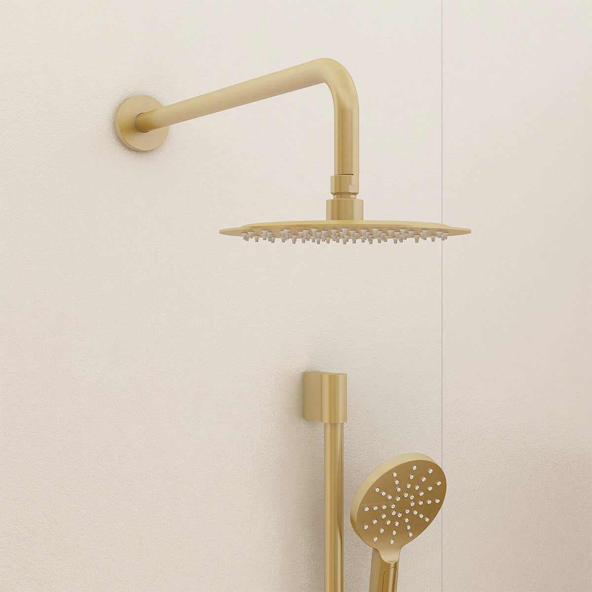 Design Round 400mm Brushed Brass Wall Shower Arm