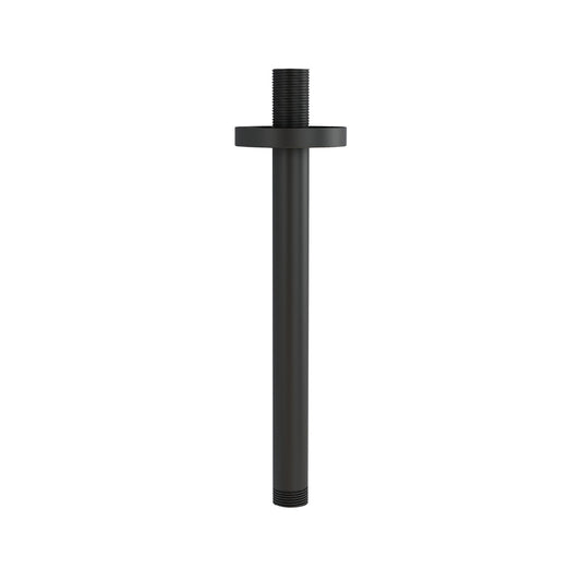200mm Matt Black Round Ceiling Mounted Shower Arm
