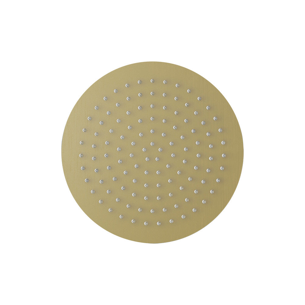Slimline 250mm Brushed Brass Round shower head