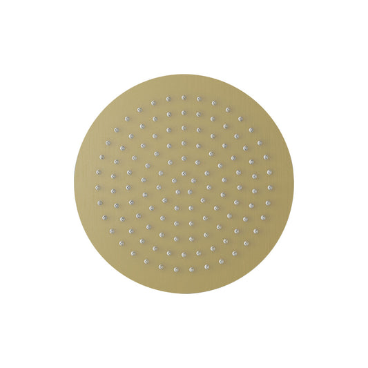 Slimline 250mm Brushed Brass Round shower head