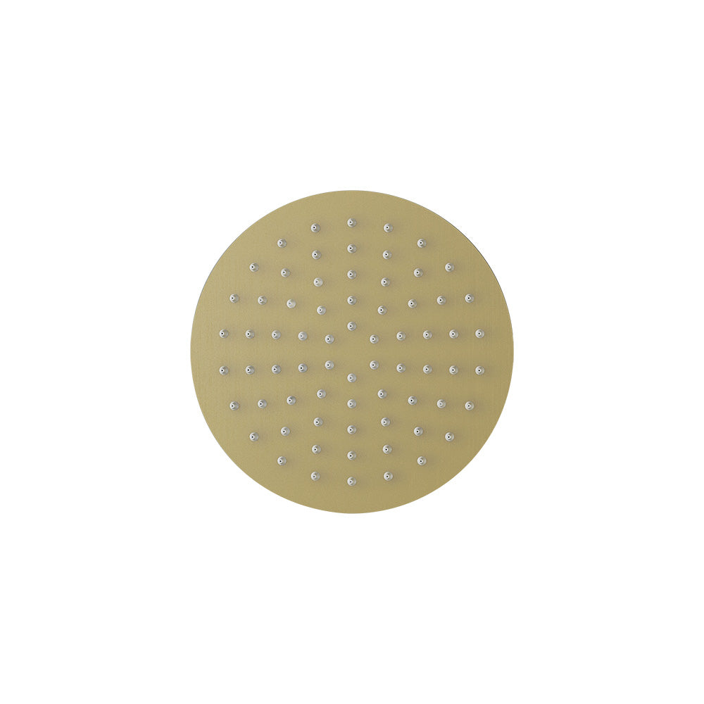 Slimline 200mm Brushed Brass Round shower head