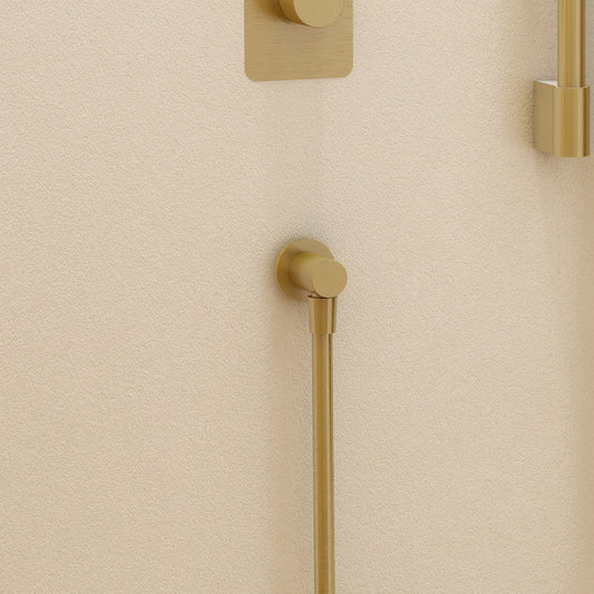 Round wall outlet elbow – Brushed Brass