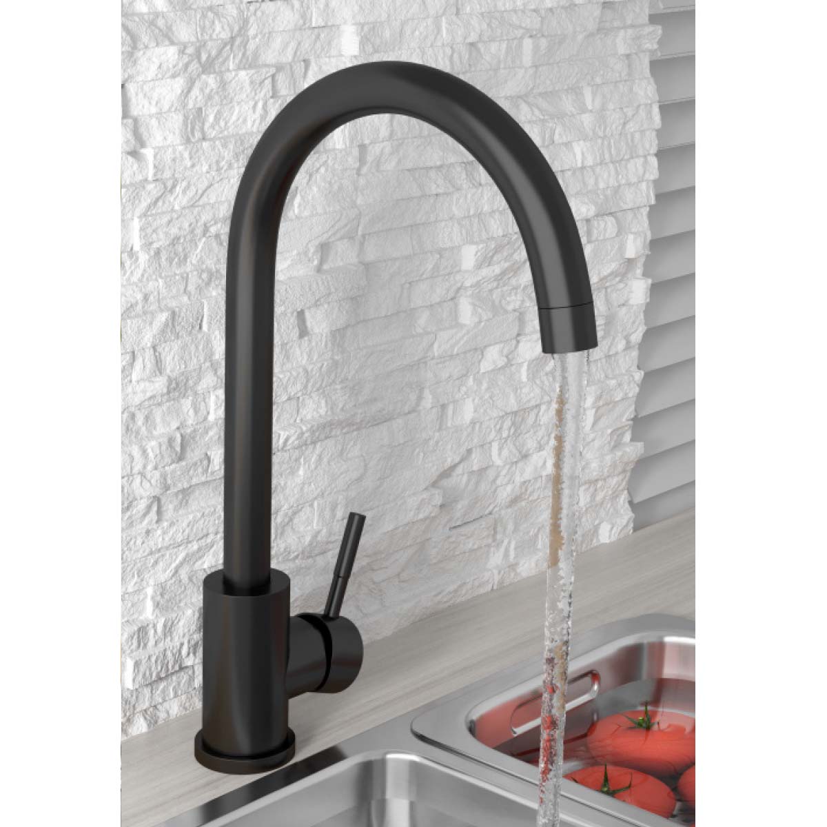 Manhattan Black Kitchen Mixer Tap