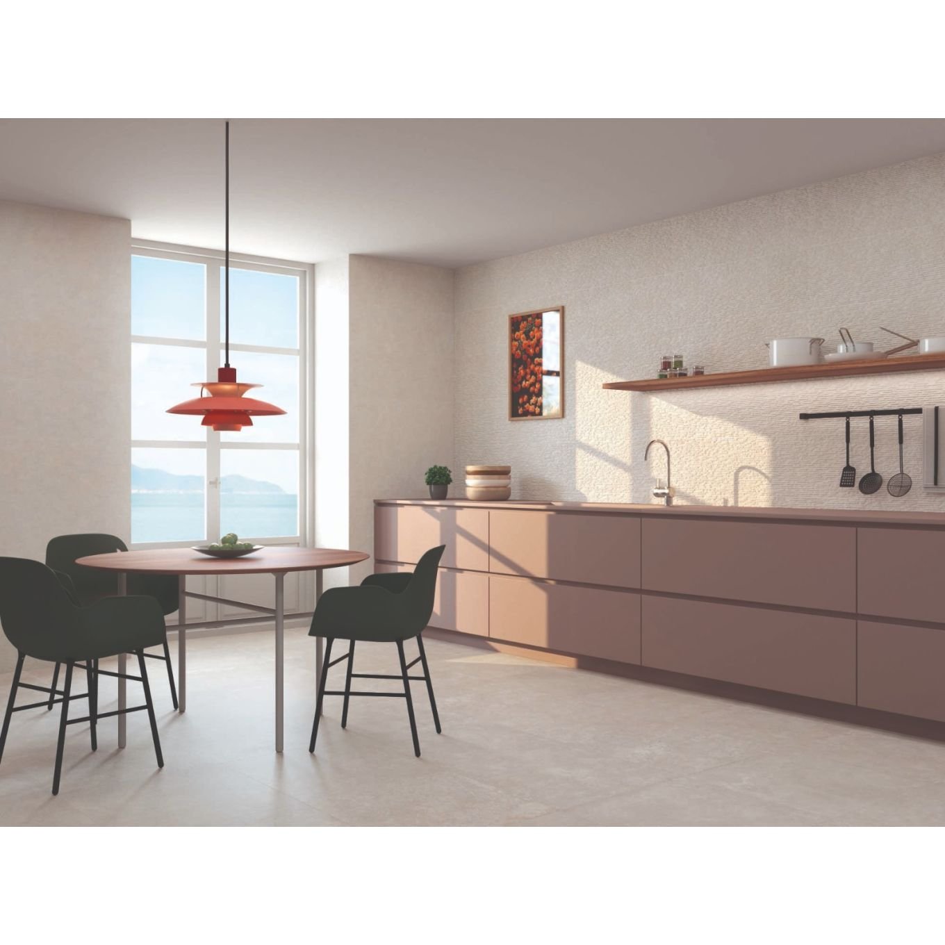 Graffi Beige Stripe Matt Ceramic Tile 320x900mm
