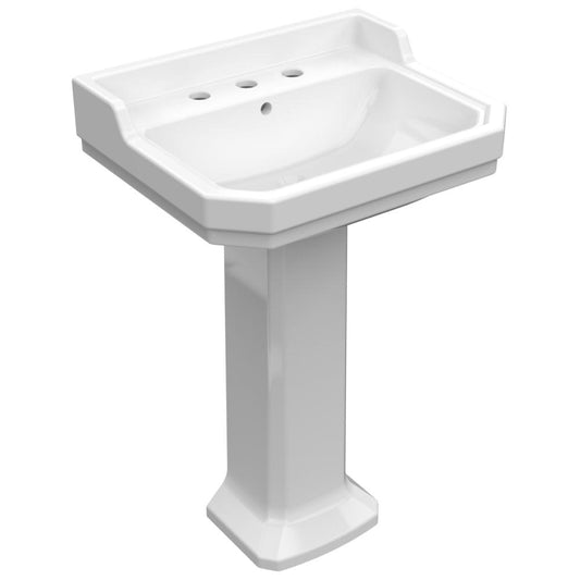 IMEX Wyndham White 580mm Wide Basin And Full Pedestal