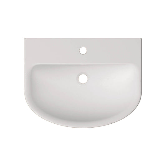 IMEX Alma White 560mm Semi Countertop Basin With 1 Tap Hole