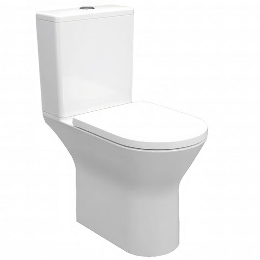 IMEX Blade 660mm Rimless Comfort Height Open Back Close Coupled White Pan And Cistern