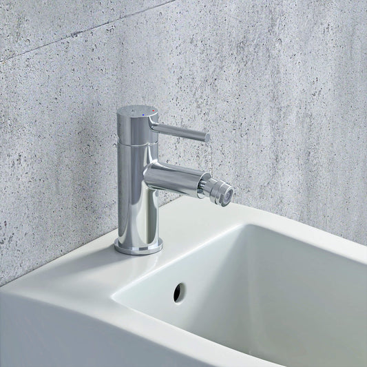 Imex Ivo Chrome Single Lever Bidet Mixer Tap With Clicker Waste