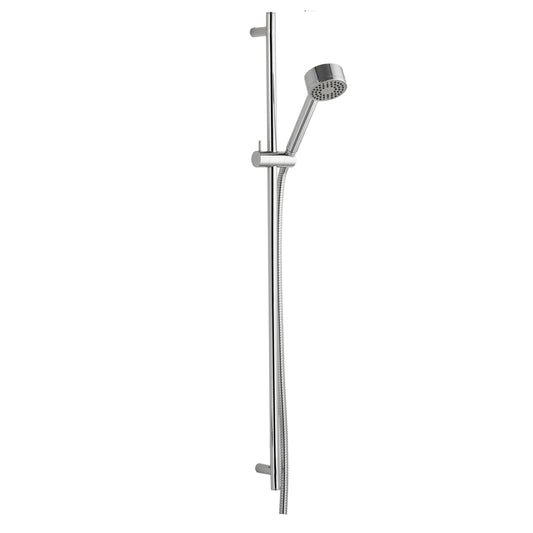 IMEX Levo Chrome 700mm Shower Riser Rail Kit With Single Function Handset And Hose