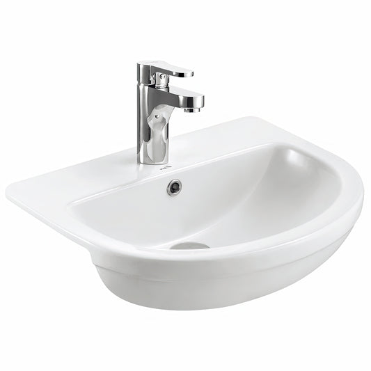 IMEX Ivo White 550mm 1 Tap Hole Semi Countertop Basin - LS1076