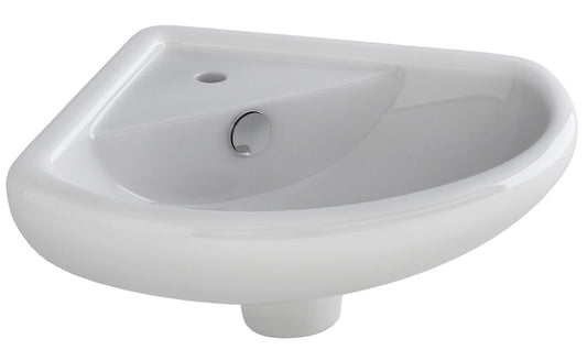 IMEX Ivo White 440 x 310mm 1 Taphole Handrinse Corner Basin