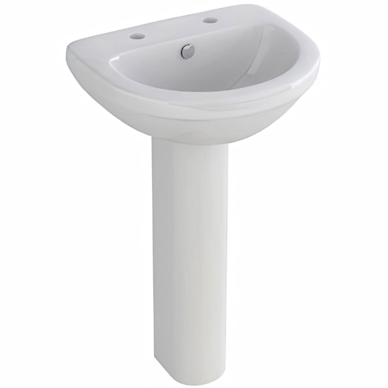 IMEX Ivo White 500mm Compact 1 Tap Hole Basin And Full Pedestal