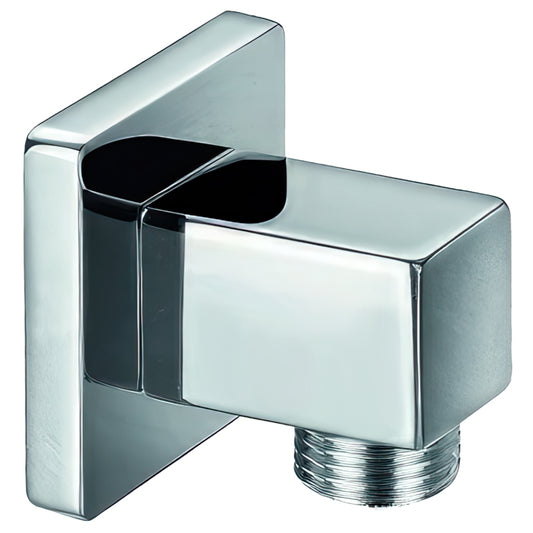 Imex Square Brass Chrome Wall Shower Outlet Elbow