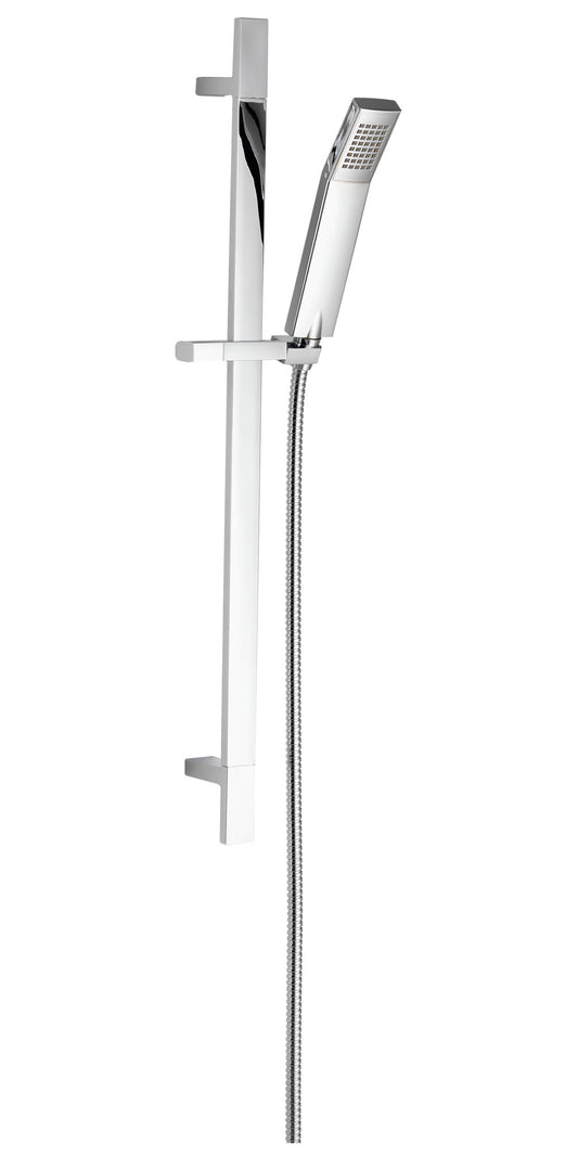 Imex Str8 Chrome Shower Riser Rail Kit With Square Handset And Hose