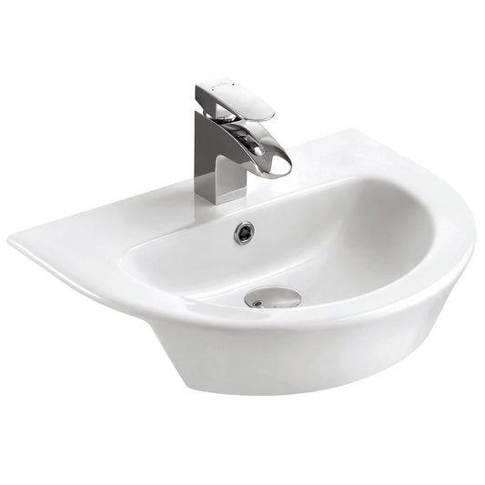 IMEX Arco White 550mm Semi Countertop Basin With 1 Tap Hole - LS1088