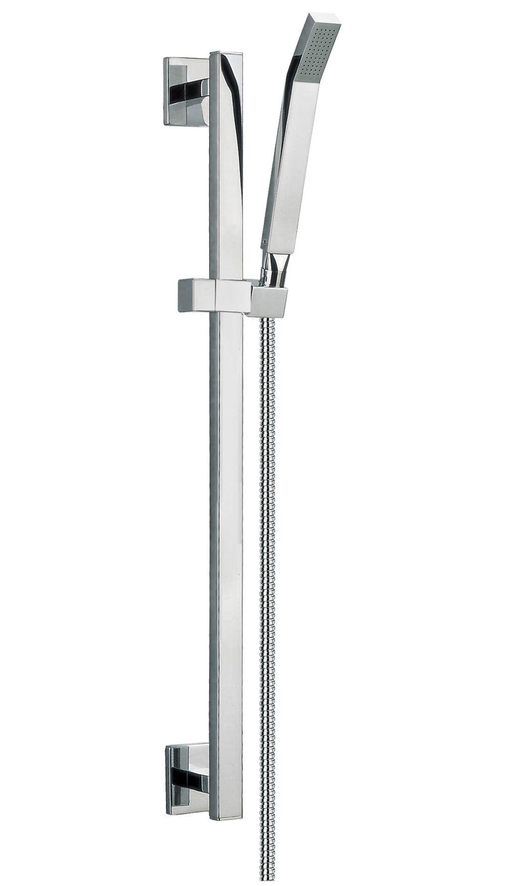 IMEX Bloque Chrome Shower Riser Rail Kit - With Or Without Integral Wall Connector