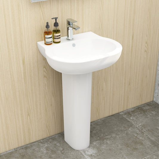Ivan 560mm Full Pedestal Basin 1TH
