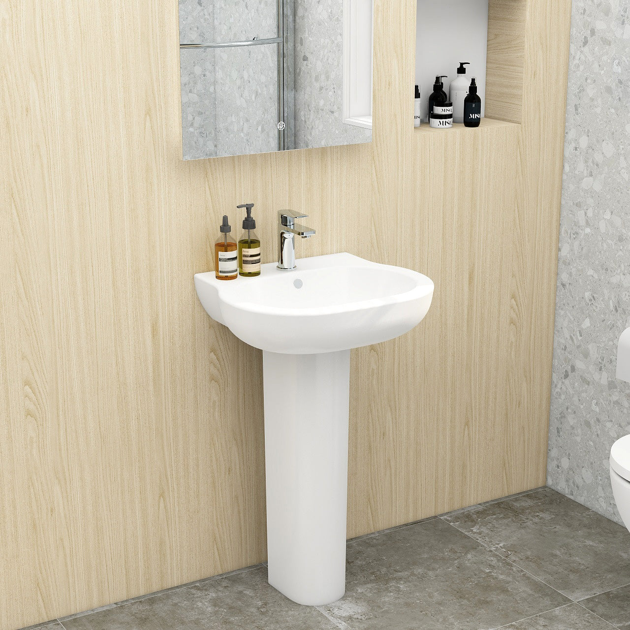 Ivan 560mm Full Pedestal Basin 1TH