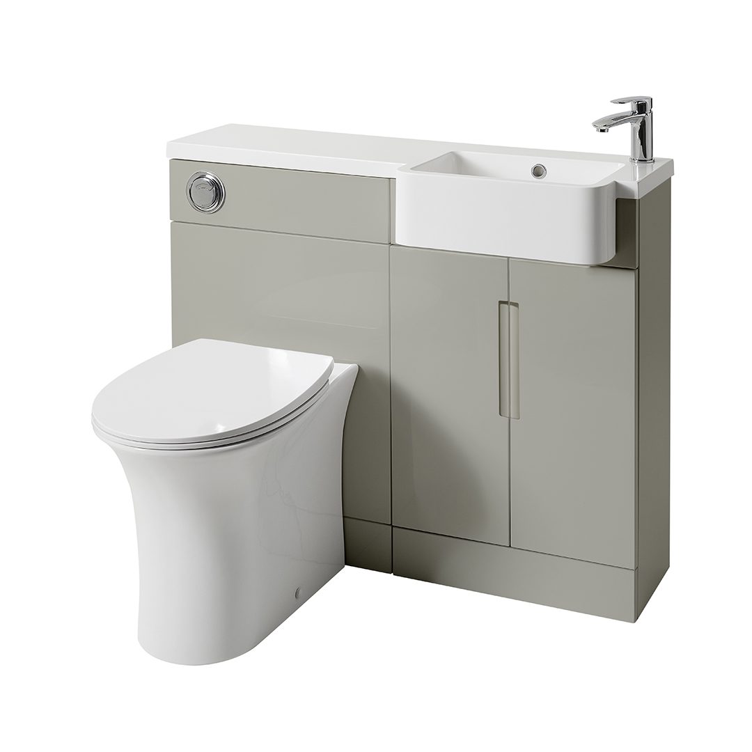 Elegant Haven Lewis Slim 1000 Matt Grey Basin And Wc Unit With Right Handed Basin 29217-29703-2