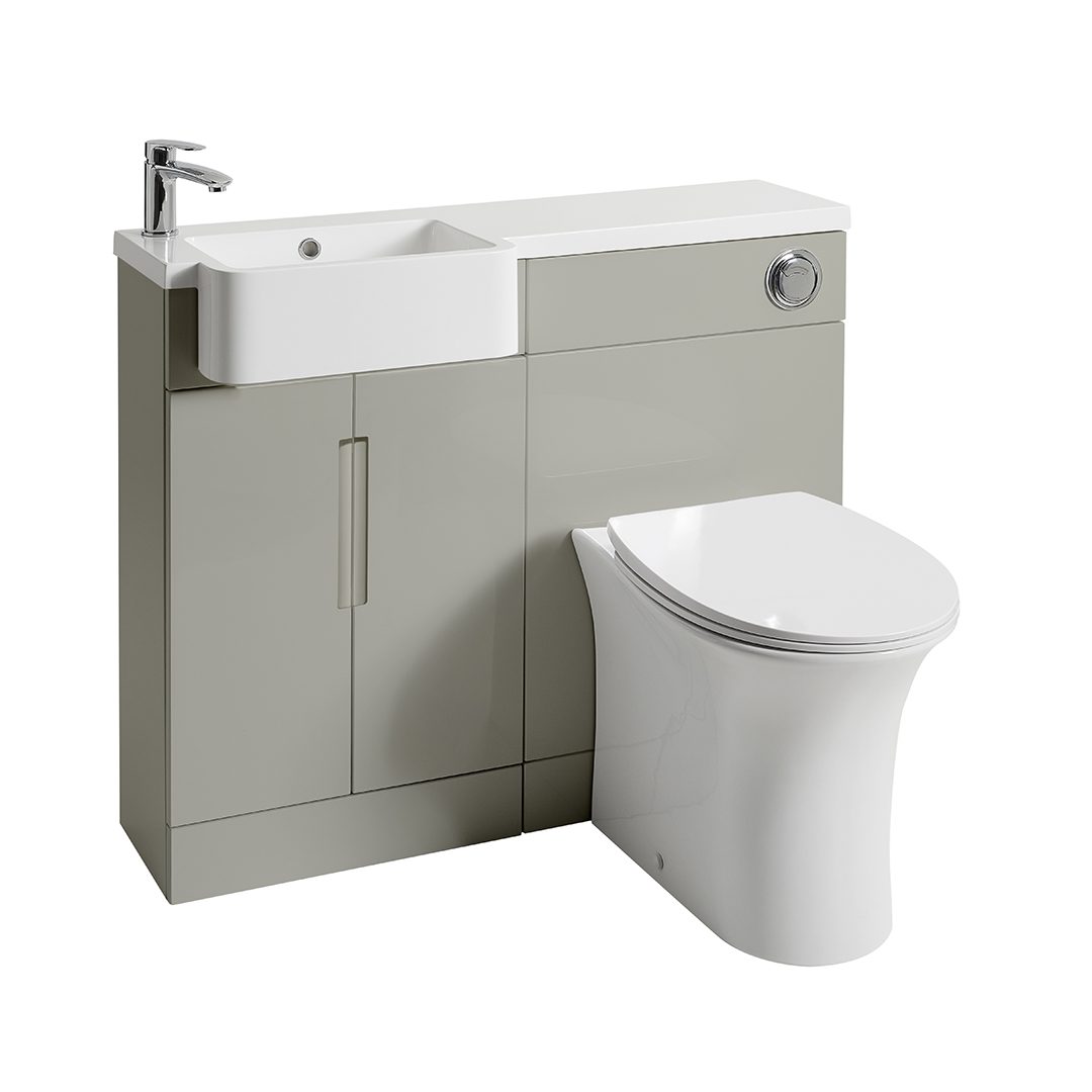 Elegant Haven Lewis Slim 1000 Matt Grey Basin And Wc Unit With Left Handed Basin 29217-29703-2