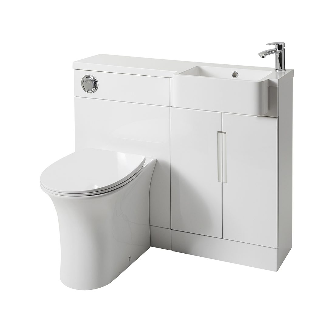 Elegant Haven Lewis Slim 1000 Gloss White Basin And Wc Unit With Right Handed Basin 29211-29701-2