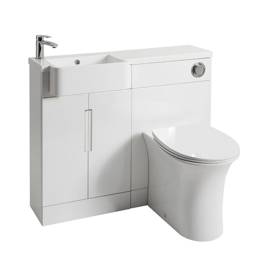 Elegant Haven Lewis Slim 1000 Gloss White Basin And Wc Unit With Left Handed Basin 29211-29701-2