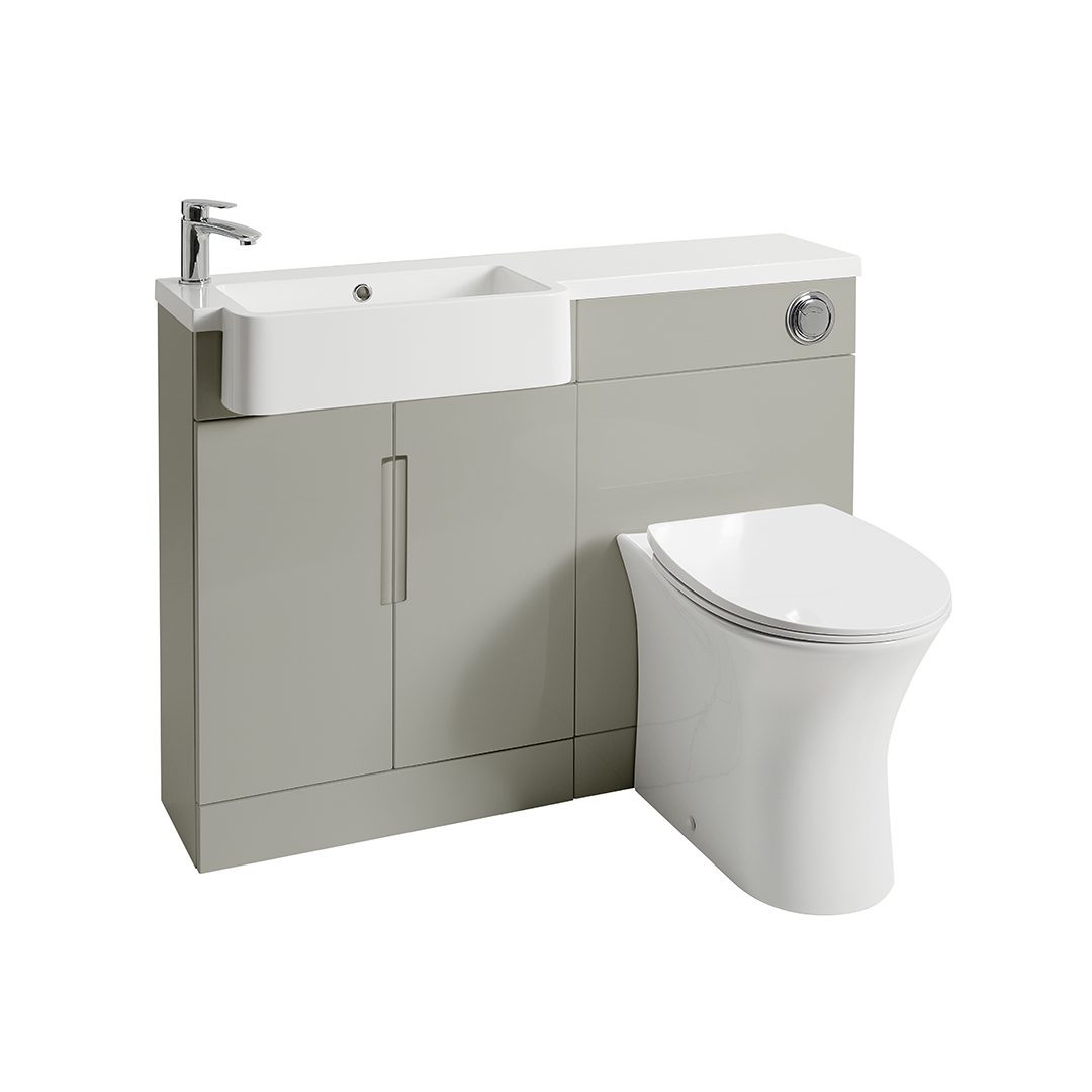 Elegant Haven Lewis Slim 1100 Matt Grey Basin And Wc Unit With Left Handed Basin 29907-29703-2