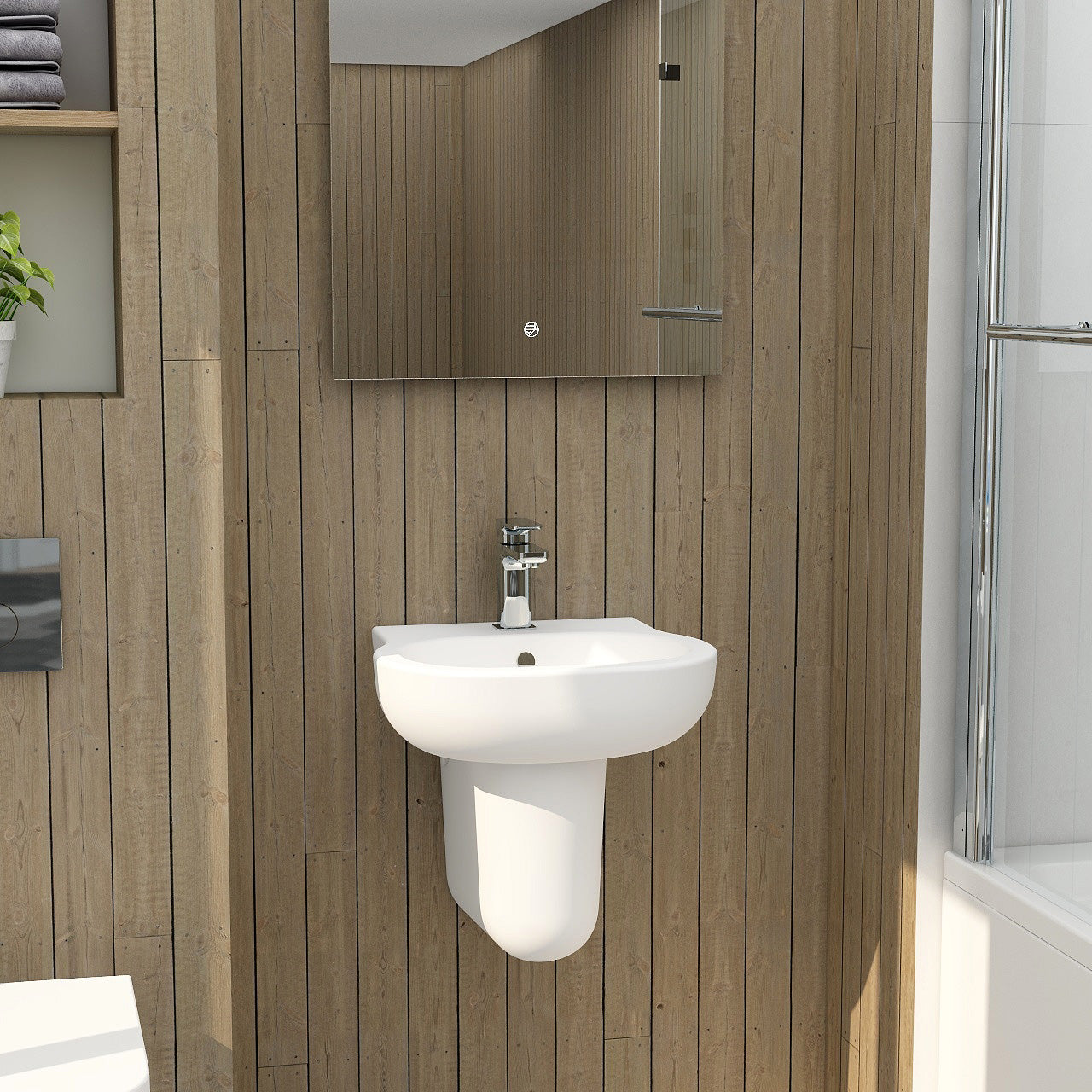 Basin with one tap hole