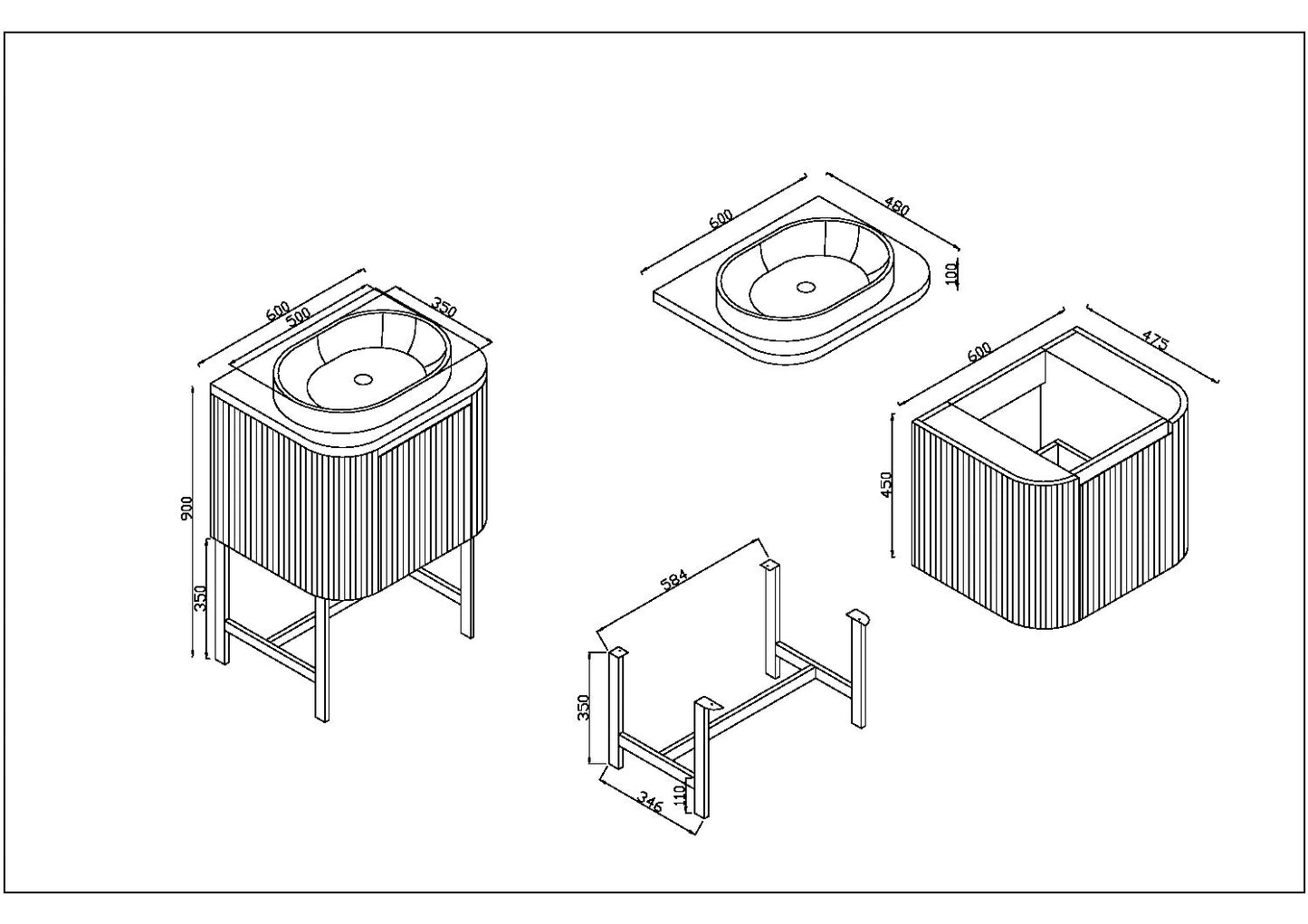 Linea Curve 600 Basin