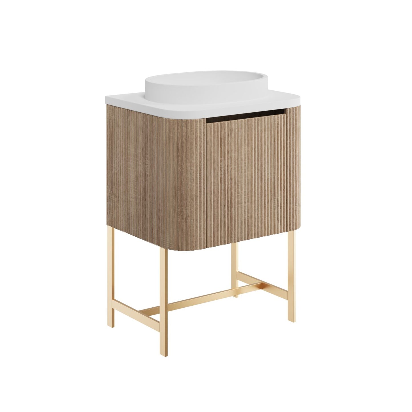 Linea Curve 600 Brushed Brass Frame