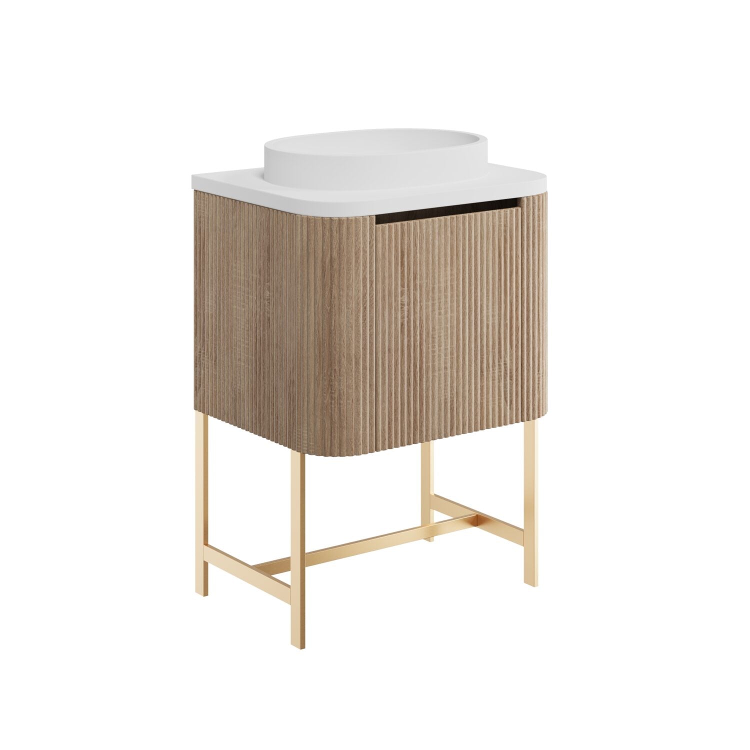 Linea Curve 600 Brushed Brass Frame