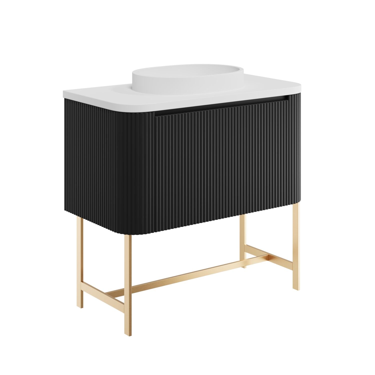 Linea Curve 900 Brushed Brass Frame