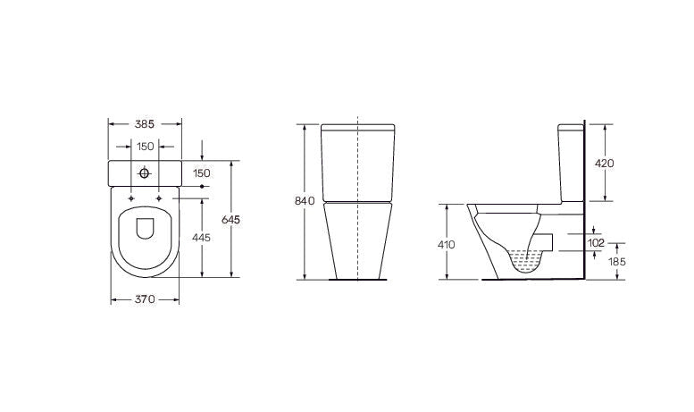 Linea Rimless Back to Wall Pan & Seat